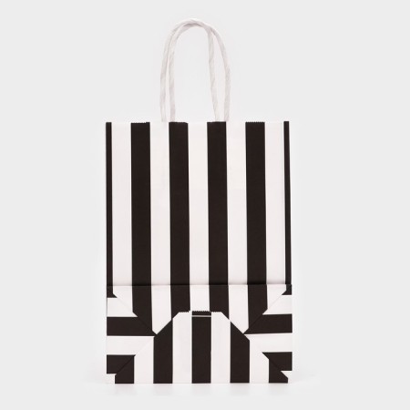 CRAFT package, black, "stripes", 21 x 15 x 8 cm-2