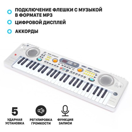 The synthesizer "Musical explosion" with radio and USB, 49 keys, operates on the network and from batteries, power supply-2