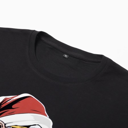 New Year. Men's T -shirt KAFTAN SANTA, black, size L-6