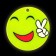 The reflective element "Smiley. World ", bilateral, d = 5.3 cm, yellow color