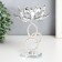 Glass candlestick, 1 candle "Lotus on rings" D-4 cm 11.2x9x16.5 cm