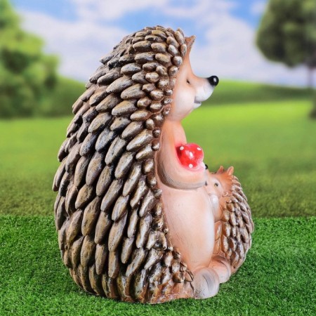 Garden figure "Hedgehog Mom with a hedgehog" 35x23x23cm-1