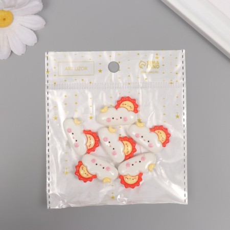 Decor for creativity Plastic "Sun and Cloud" set of 6 sh 1.5x2.7x0.8 cm-3