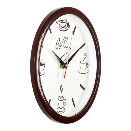 Watching clock, interior "Coffee", D-22 cm, silent, brown body-1