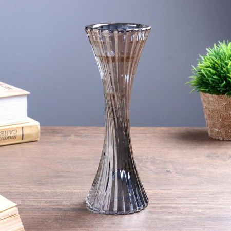 Glass of glass per 1 candle "Vitk" graphite 19.5x7x7 cm-1