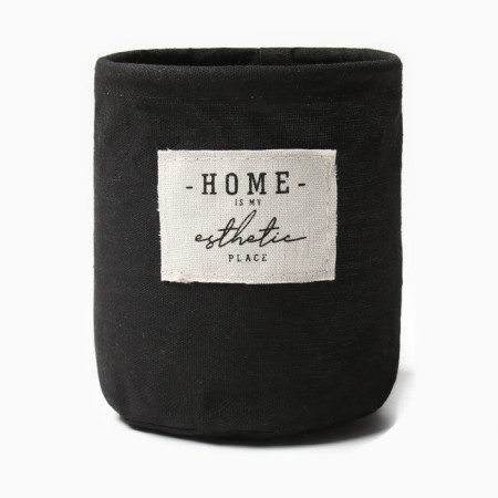 Tekstil. Ethel basket "Home", black color, 14x13 cm, 50%HL, 50%p/e-1