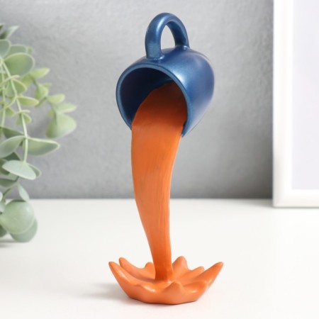 Souvenir Polystone "Blue Cup liquid gold - spray" 15x5x8 cm