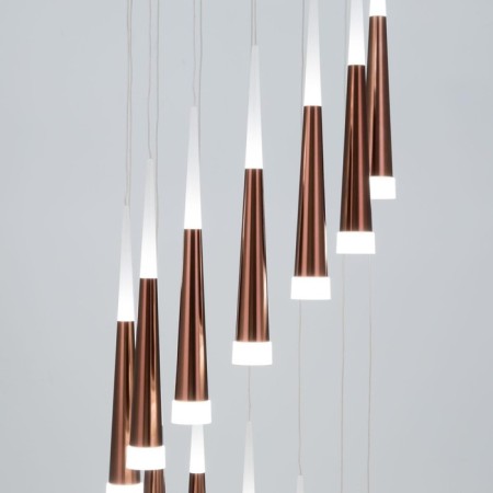 Suspended Citilux “Vegas” CL227143, 45x45x50 cm, 14x7W, LED, brown color-4