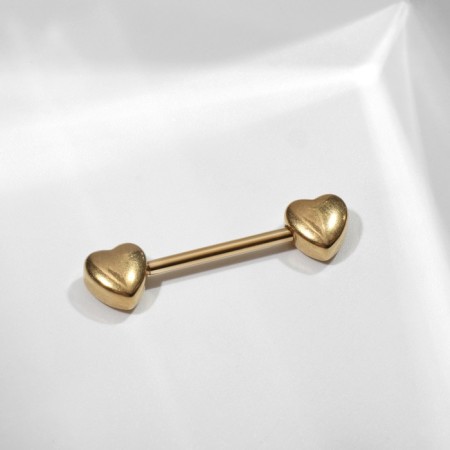 Piercing for the chest "hearts", color gold