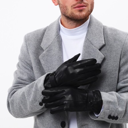 Male gloves, size 21, with insulation, black color-3
