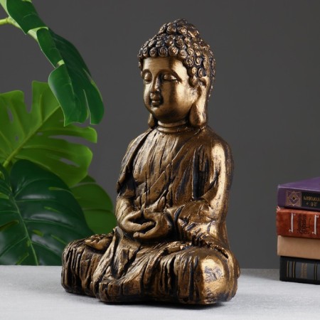 Figure "Buddha prays" bronze, 33x23x18cm-1