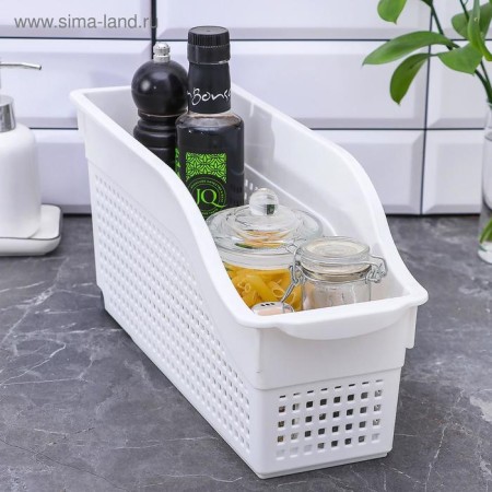 Container for storage Economic "Loft", 3 l, 35.5 × 13 × 17 cm, on wheels, white color-7