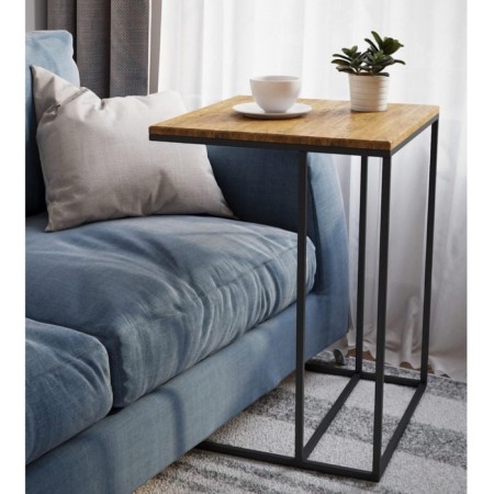 The attached “Highgret” table, 500 × 500 × 705 mm, metal, MDF, American oak color-2