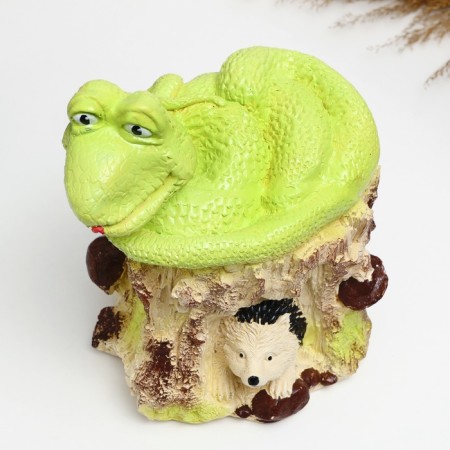 Figure "Snake on the stump" Green apple, 22x20cm-1