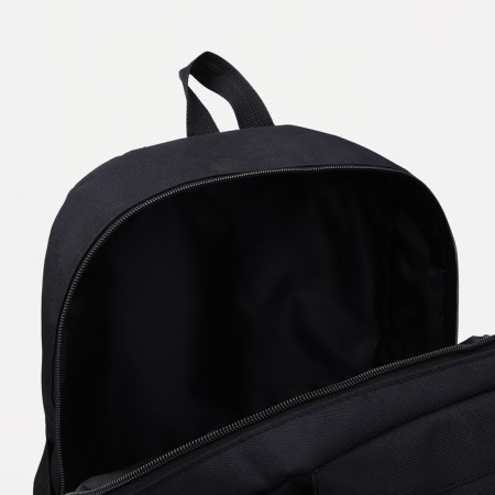 A backpack with a zipper, 2 external pockets, black color-3