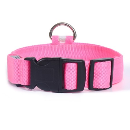Collar with backlight size M, Osh 40-48 x 2.5 cm, 3 glow modes Pink-5