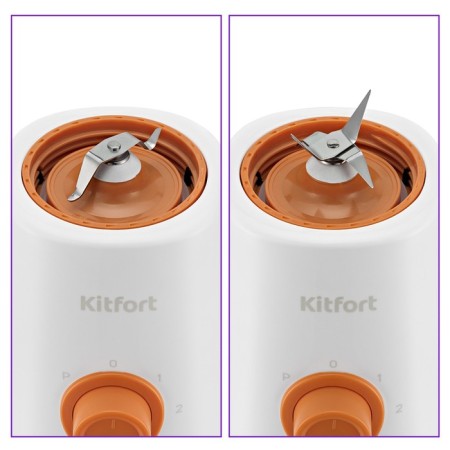 KITFORT KT-3055-1, stationary, 300 W, 1/0.6/0.15 l, 2 speeds, white-orange-3