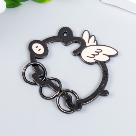 Keychain-keyword metal "Pig with wings" enamel 4.5x5.5 cm-2