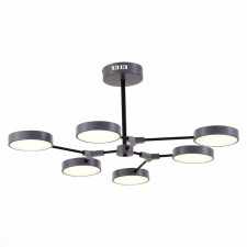 Светильник потолочный Evoluce. SLE6003-702-06. Monta. 6х10 Вт, LED, 3000K-6000K, 6600 Lm, 89х89х32 см, цвет серый, чёрный