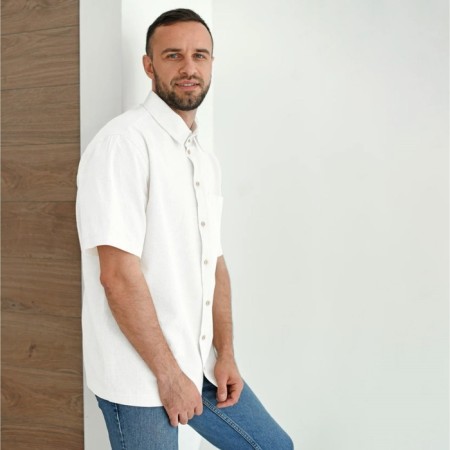 Male shirt, white color, size 56-3