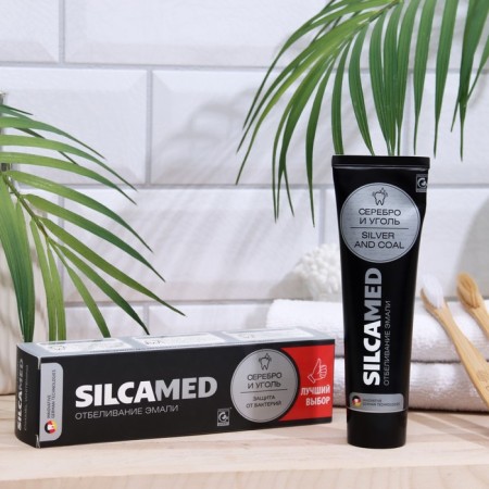 Silcamed toothpaste, silver and coal, 130 g