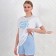 Female homemade set (T -shirt/shorts), white/blue color, size 44