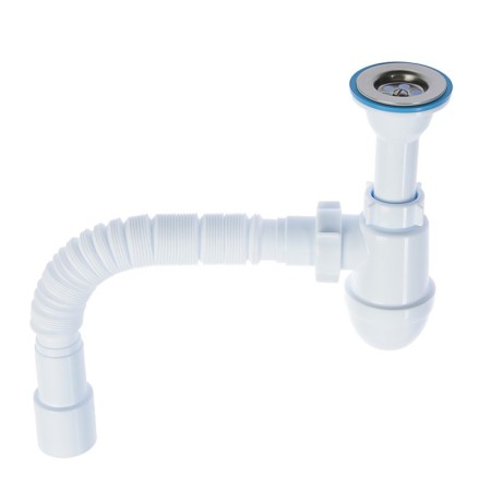 Siphon for washing "Ani Plast" C2015, 1 1/4 "x40 mm, cast release, with corrugation 40x40/50 mm