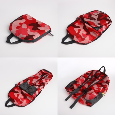 A backpack with a zipper, the color is red/pink-7