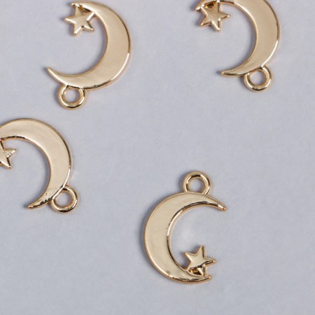 Decor for creativity Metal "Month and Star" gold 1.6x1.2 cm