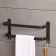 Holder for towels double, 39.5 cm, 2 hooks, stainless steel, black color