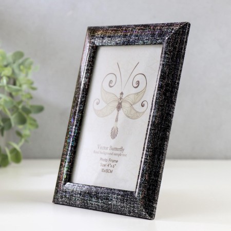Photo frame plastic 10x15 cm "Silver patina on black" 18x13 cm-2