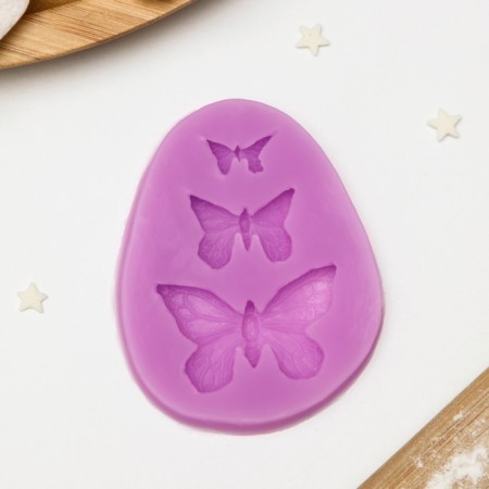 Mold "Butterflies", silicone, 7.5 × 6 × 1 cm, color mix-5