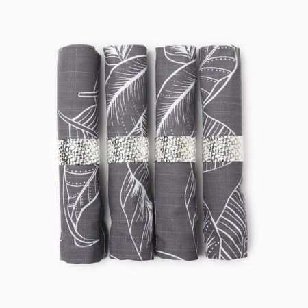 A set of napkins with decorative rings Ethel Eide 40x40 cm - 4 pcs, 100% HL, reps-2