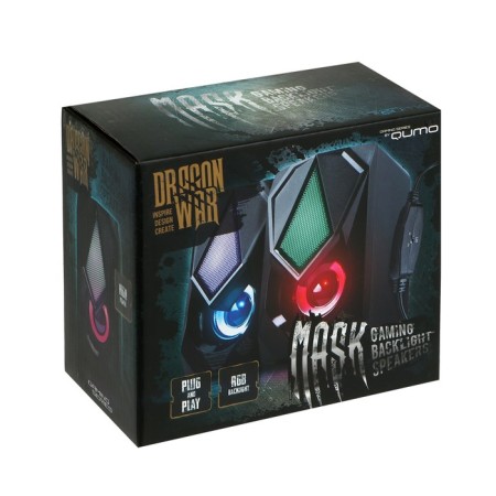 Computer speakers 2.0 Qumo Mask AS004, 2x5 W, USB, RGB backlight, black-14