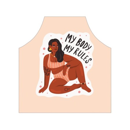 Apron kitchen with a photo print "My Rules", adjustable, size OS-2