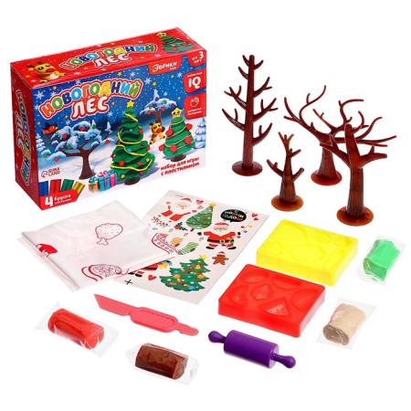 Set for playing with plasticine "New Year's Forest"-1