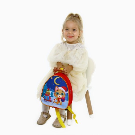 New Year's children's backpack "A cat with gifts", for the New Year-9