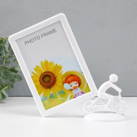 Photo frame plastic 10x15 cm "Cyclist" White 17x8x20 cm-2