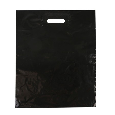 Package of household, with a cut off with a reinforced handle, black, 40 x 50 cm, 45 μm