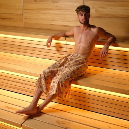 A towel for the bath "Bath" men's kilt, 75x150 cm cotton, waffle leaf