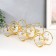 Summary metal, glass for 5 candles "double rings" d-4.5 cm gold 33.5x6.5x12.5 cm