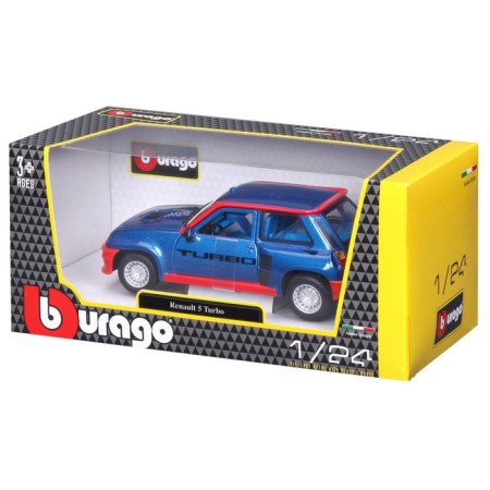 BBURAGO Renault 5 Turbo, Die-Cast, 1:24, opening doors, red-blue color-12