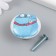 Handle for the casket ceramics, metal "Blue monster with a bunny" 3.8x3.8x2.8 cm