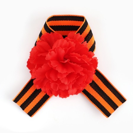 Georgievskaya tape, with a flower on Victory Day "May 9", 10.5 x 14 cm-1