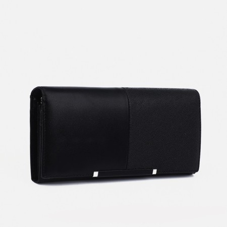Women's wallet on magnets, black color