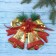 Decoration New Year's "double bell" with flower and twigs, 25x19 cm, golden red