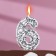 Candle in the cake "Squeezes", number "6", silver, 6.5x4