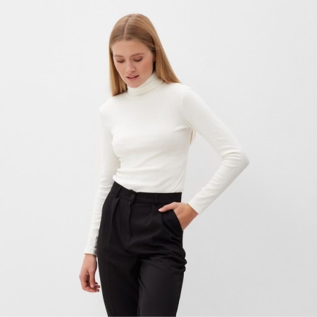 Women's turtleneck Minaku: Basic Line Milk color, size 48