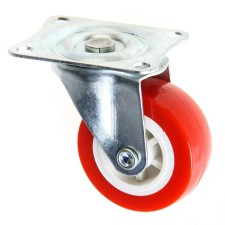 Furniture wheel, d = 50 mm, without brake, red