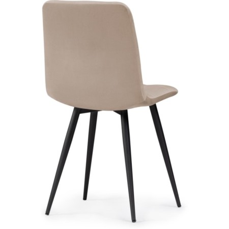 Stool on a metal frame chilli to metal/velor, black/beige 44x50x85 cm-3